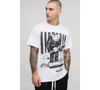 T-shirt oversize blanc à imprimé The Wombats homme - XS, blanc