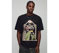 T-shirt oversize délavé à col montant et imprimé Black Sabbath homme - noir - S, noir
