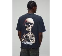 T-shirt oversize délavé à col montant et imprimé The Goonies homme - noir - XS, noir