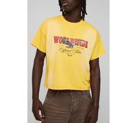 T-shirt oversize délavé à imprimé aigle homme - jaune - L, jaune