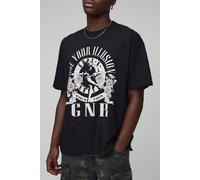 T-shirt oversize délavé à imprimé Guns N Roses homme - noir - M, noir
