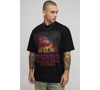 T-shirt oversize délavé à imprimé Stranger Things homme - noir - M, noir