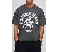 T-shirt oversize délavé imprimé homme - gris - XS, gris