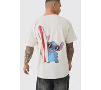 T-shirt oversize Disney délavé à imprimé Lilo et Stitch homme - ecru - L, ecru