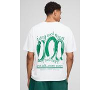 T-shirt oversize écru à slogan - MAN homme - ecru - XS, ecru
