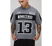 T-shirt oversize en maille à imprimé moto homme - noir - XS, noir