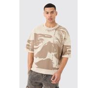 T-shirt oversize en maille à motif dessiné homme - pierre - M, pierre