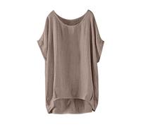 T Shirt Oversize Femme à Manches Chauve-Souris- Chemise Crew-Neck-Haut Femme Printemps et EtE Loose Pas Cher Chemises Grandes Tailles Couleurs Variées Tunique pour Les Affaires Travail Blouse