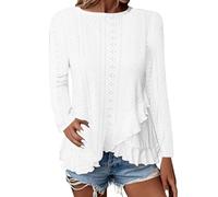 T-Shirt Oversize Femme, Femmes Chemise Coton et Lin Slim Fit Manches Courtes Tops Couleur Unie T-Shirt rétro Confortable Respirant V-col Blouse Haut d'été T Shirt Sport Femme (White, XXL)