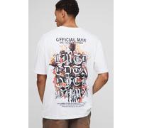 T-shirt oversize fleuri à imprimé flammes - Ofcl homme - blanc - XS, blanc