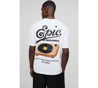 T-shirt oversize imprimé à imprimé Epic Records homme - blanc - XS, blanc
