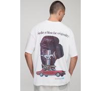 T-shirt oversize imprimé à imprimé Ford Mustang homme - blanc - L, blanc