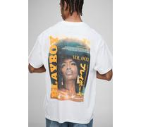 T-shirt oversize imprimé à imprimé Playboy homme - blanc - L, blanc