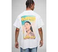 T-shirt oversize imprimé à imprimé Playboy homme - blanc - M, blanc