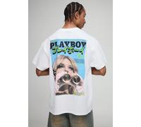 T-shirt oversize imprimé à imprimé Playboy homme - blanc - M, blanc