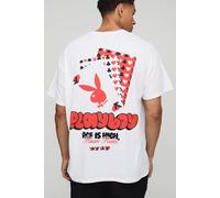 T-shirt oversize imprimé à imprimé Playboy homme - blanc - S, blanc
