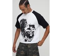 T-shirt oversize imprimé à manches courtes homme - blanc - M, blanc