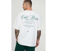 T-shirt oversize imprimé après le tennis homme - ecru - XS, ecru