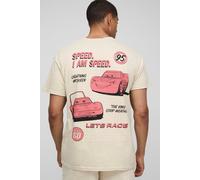 T-shirt oversize imprimé Disney Cars homme - beige - XS, beige