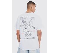 T-shirt oversize imprimé Playboy homme - blanc - S, blanc