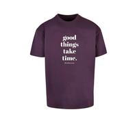 T-shirt oversize Merchcode Good Things Take Time Heavy Violet L