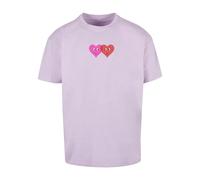 T-shirt oversize Merchcode Hugs & Love Two Hearts Blanc S