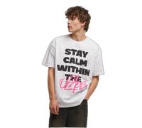 T-shirt oversize Mister Tee Stay Calm In Chaos Blanc L