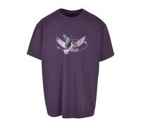 Mister Tee T-Shirt 'Vive la Liberte' violet clair / violet foncé / rouge carmin / blanc, Taille S