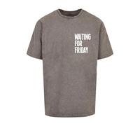 T-shirt oversize Mister Tee Waiting For Friday Acid Washed Heavy Gris S