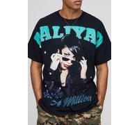 T-shirt oversize noir à imprimé Aaliyah homme - S, noir