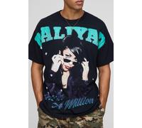 T-shirt oversize noir à imprimé Aaliyah homme - XS, noir
