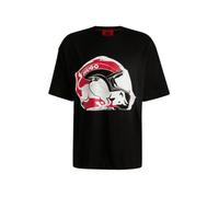 T-SHIRT OVERSIZE NOIR EN HUGO X RB AVEC IMPRIMÉ COURSE DIT RB M
