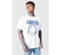 T-shirt oversize officiel Nirvana smiley homme - blanc - XS, blanc