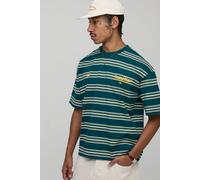 T-shirt oversize rayé à imprimé country homme - vert - L, vert