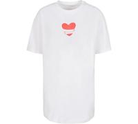 T-shirt oversized femme Merchcode Hugs & Love - Heart Hug Blanc XL