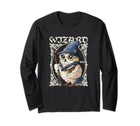 T-shirt Owl Wizard Vintage Merlin pour le Magicien de l'entreprise Manche Longue