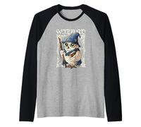 T-shirt Owl Wizard Vintage Merlin pour le Magicien de l'entreprise Manche Raglan