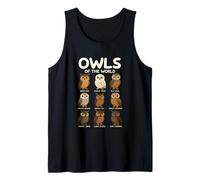 T-Shirt Owls of The World Chouettes Espèces Design Animalier Débardeur