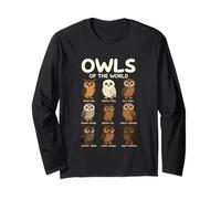 T-Shirt Owls of The World Chouettes Espèces Design Animalier Manche Longue