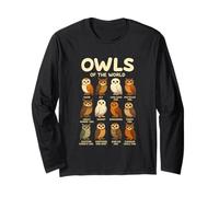T-Shirt Owls of The World Chouettes Espèces Design Animalier Manche Longue