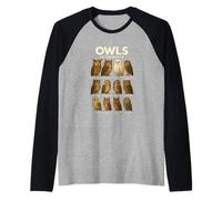 T-Shirt Owls of The World Chouettes Espèces Design Animalier Manche Raglan