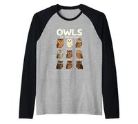 T-Shirt Owls of The World Chouettes Espèces Design Animalier Manche Raglan