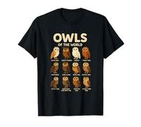 T-Shirt Owls of The World Chouettes Espèces Design Animalier T-Shirt