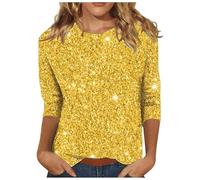 T-Shirt Paillettes Femme Graphique Matière Stretch Confortable Tenue De Soirée Décontractée Blanc Brillant Élégant Sans Irritation Cou Entretien Facile Style Glamour Décontracté Transition Saisonnière