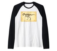 T-Shirt paléontologue pour Adultes et Enfants - Squelette T Rex Manche Raglan