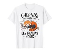 T Shirt Panda Roux Mignon Femme Fille Aime Les Pandas Roux T-Shirt