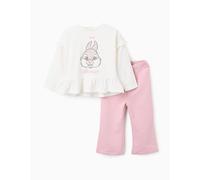 T-shirt + pantalon évasé bambi rose clair 6/9M(67/71)