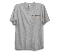 T-shirt parodie Tax The Rich | Haut graphique avec slogan amusant | Haut unisexe déclaration politique, gris, L