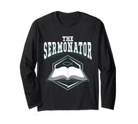T-Shirt Pasteur Amusant pour Homme The Sermonator Church Gifts Manche Longue