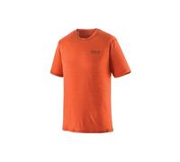 T-shirt PATAGONIA M's Cap Cool Merino Blend Graphic Shirt (Heritage Header: Coal Orange) Homme XL